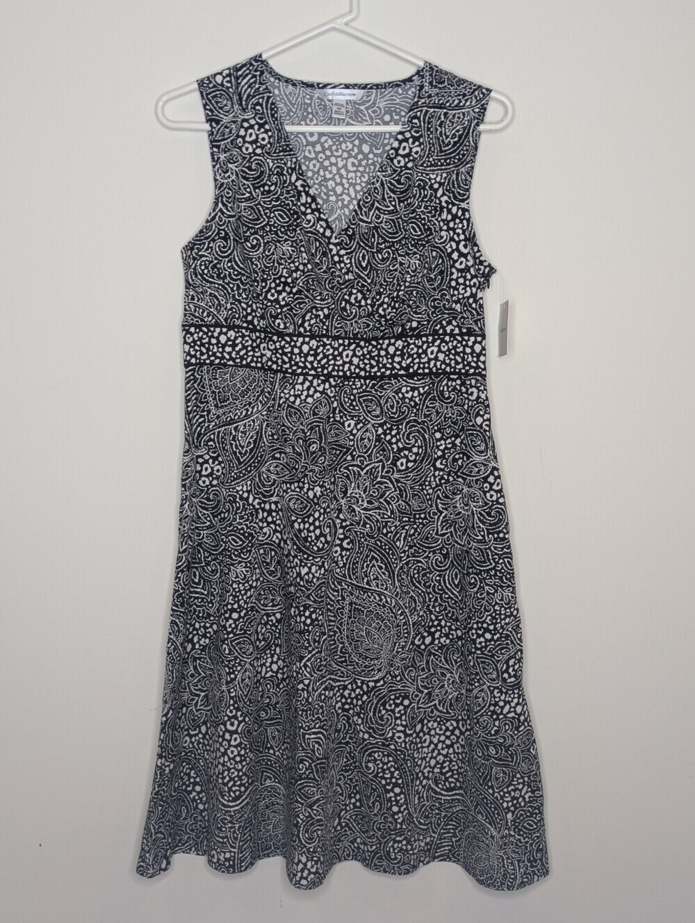 NWT Croft & Barrow Black White Sleeveless Dress 10 Petite